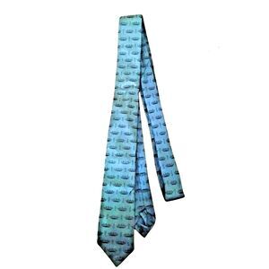 Vintage 50s 60s Mid Century Slate Gray Necktie with Embossed Crowns